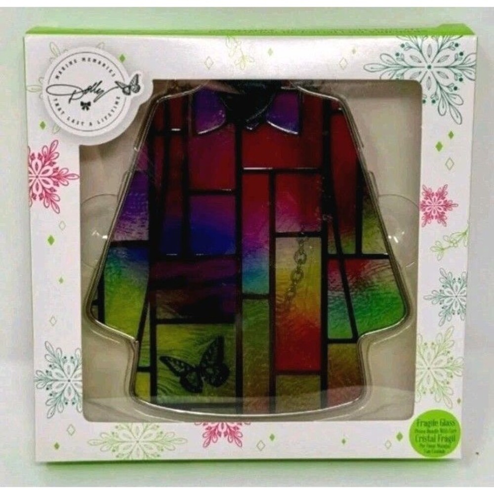 Dolly Parton Coat Of Many Colors Ornament Stained Glass Wall Decor NIB Sealed